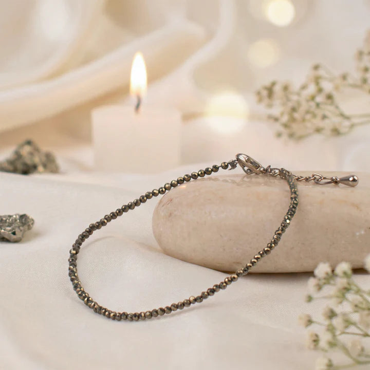 Lakshmi Blessings Combo - Dhan Yog Bracelet + Raw Pyrite Anklet Combo