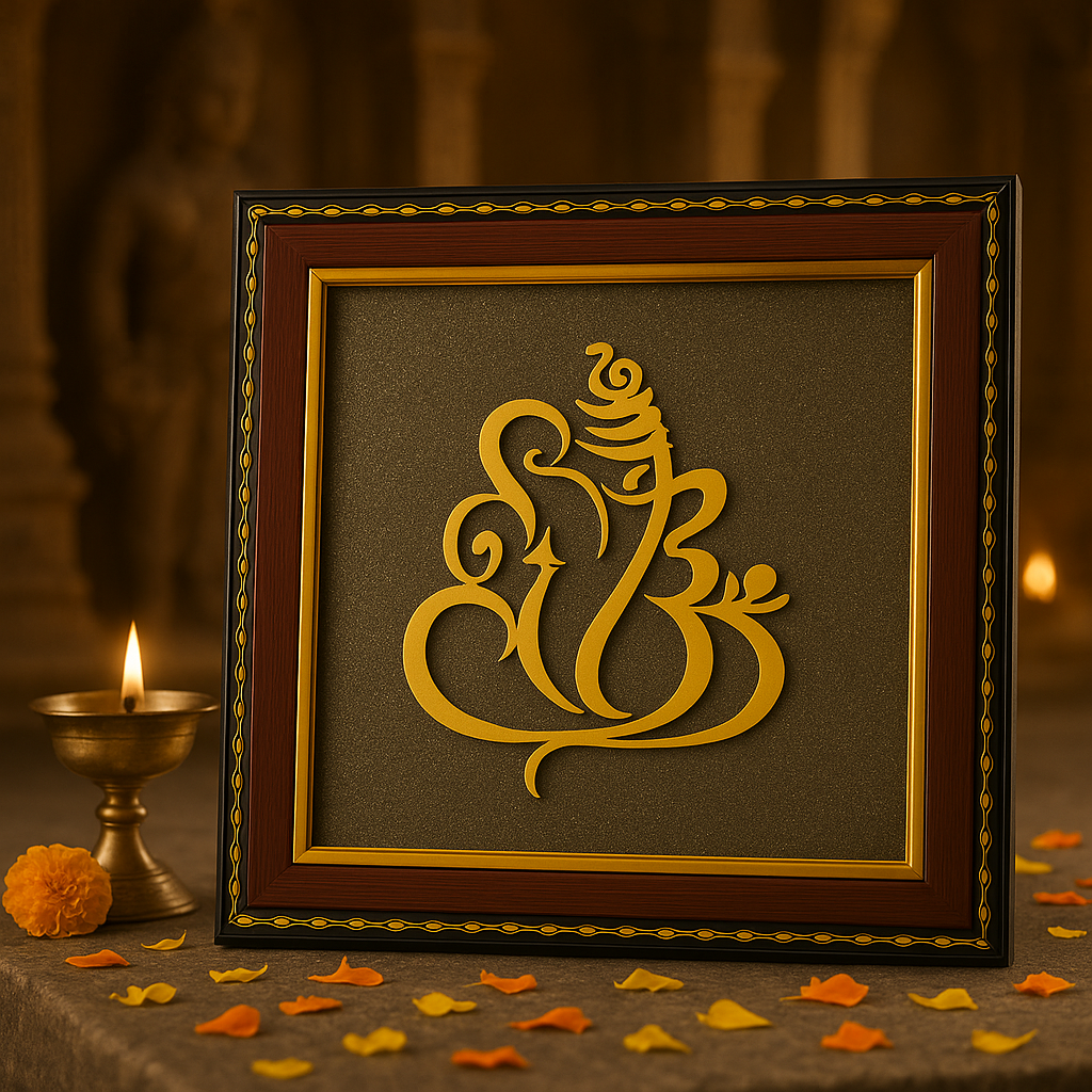 Lord Ganesha On Pyrite Frame
