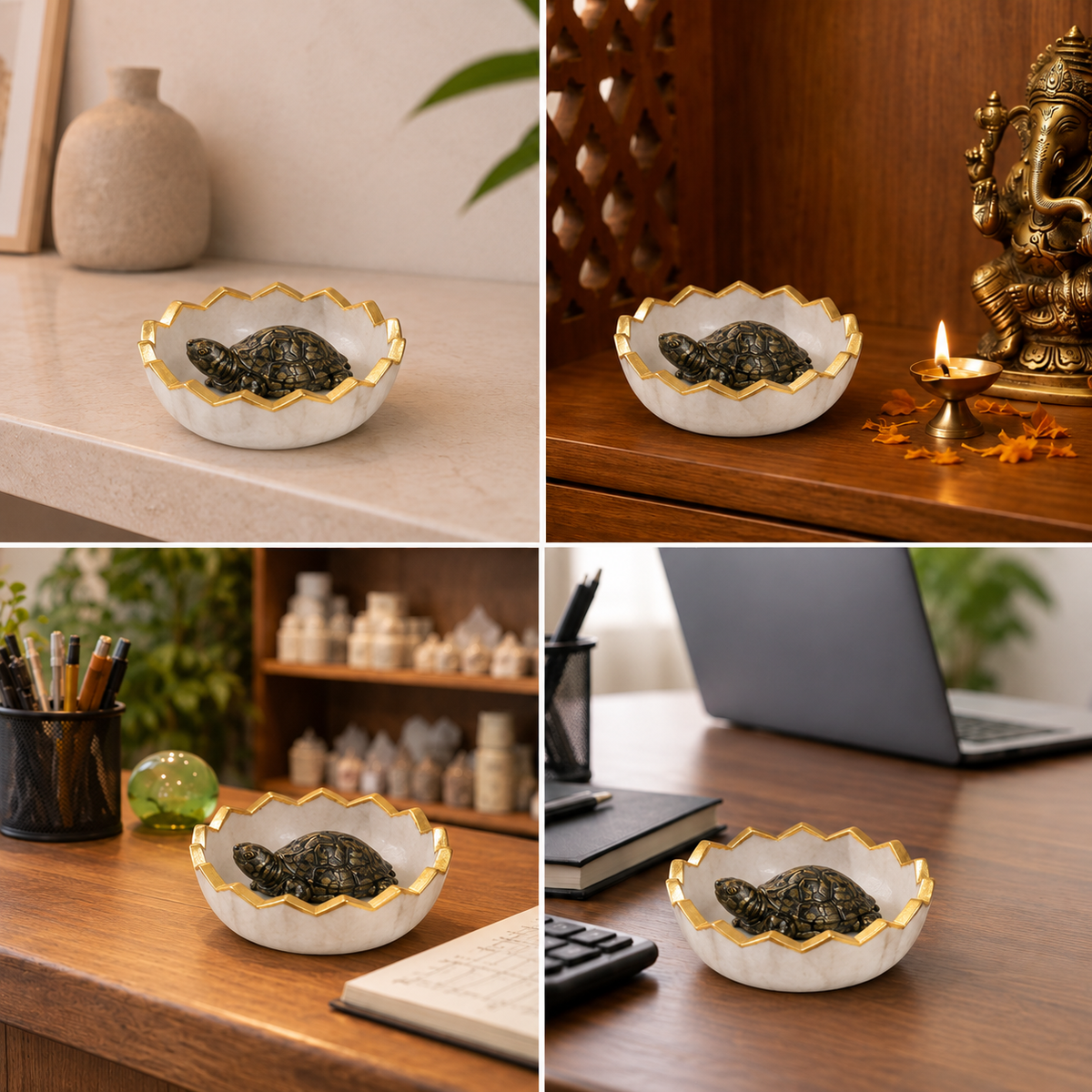 Lakshmi Prosperity Bowl With Pyrite Tortoise
