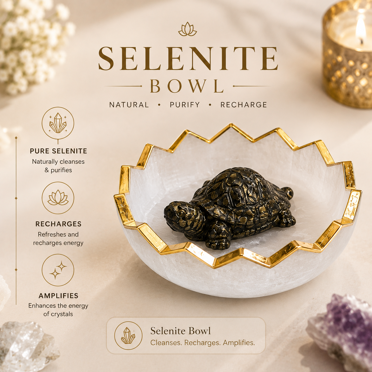Lakshmi Prosperity Bowl With Pyrite Tortoise