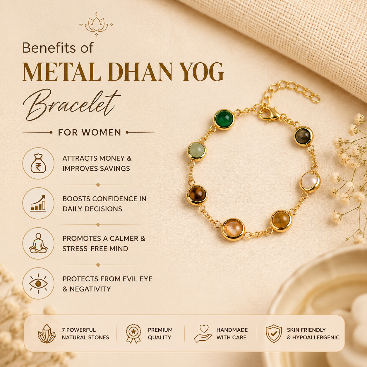 Metal Dhan Yog Bracelet for Women