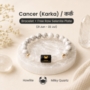 Cancer (कर्क राशि) Zodiac Howlite & Milky Quartz Bracelet