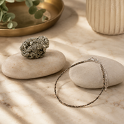 Mahalaxmi Combo - Raw Pyrite Anklet with Pyrite Stone