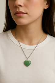 Green Aventurine Pendant – Opportunity & Healing (Heart Shaped, Unisex)