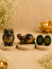 Prosperity Combo – Pyrite Owl, Money Magnet Tortoise & Jade Zibu Coin
