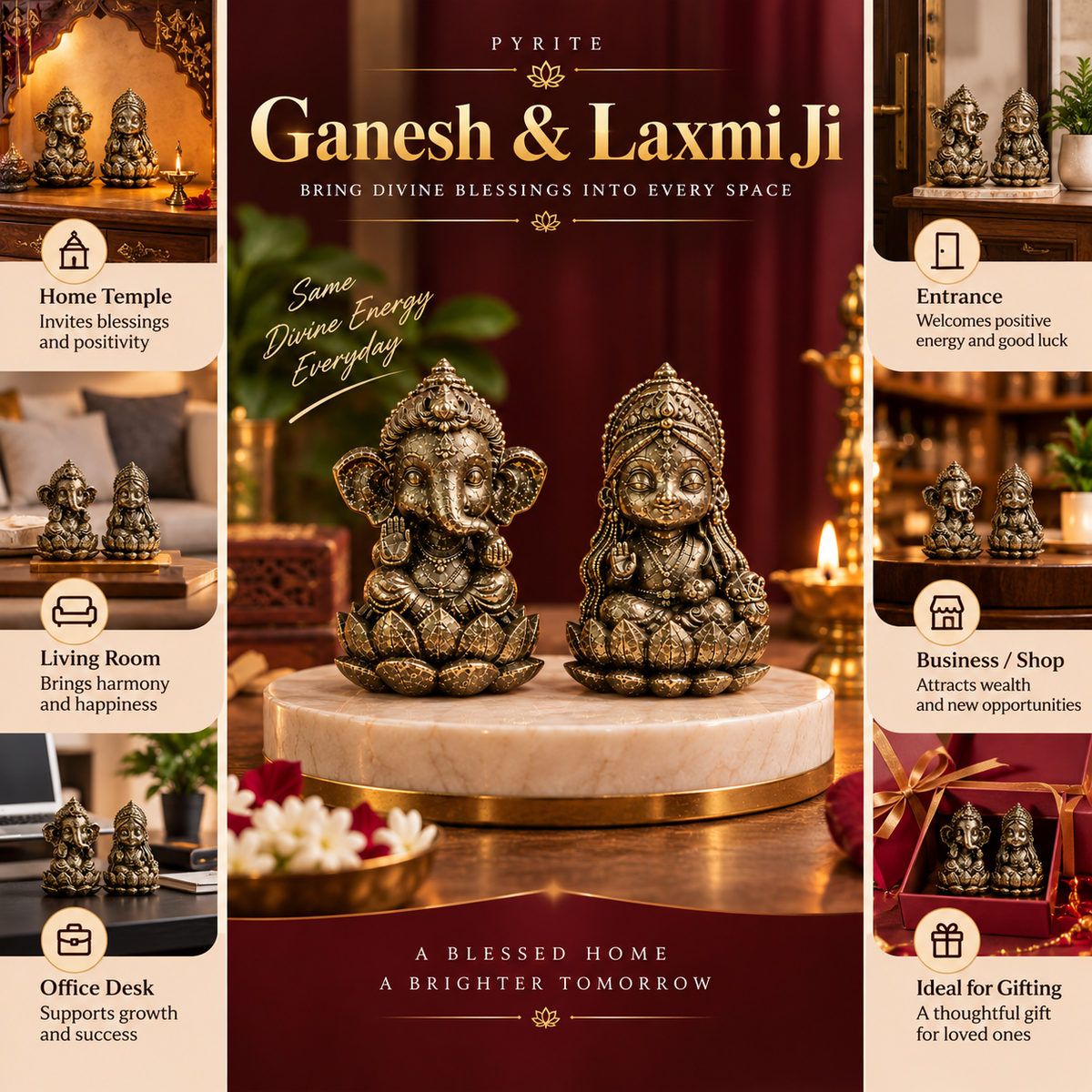 Maha Dhanyog Combo - Pyrite Laxmi & Ganesh Ji