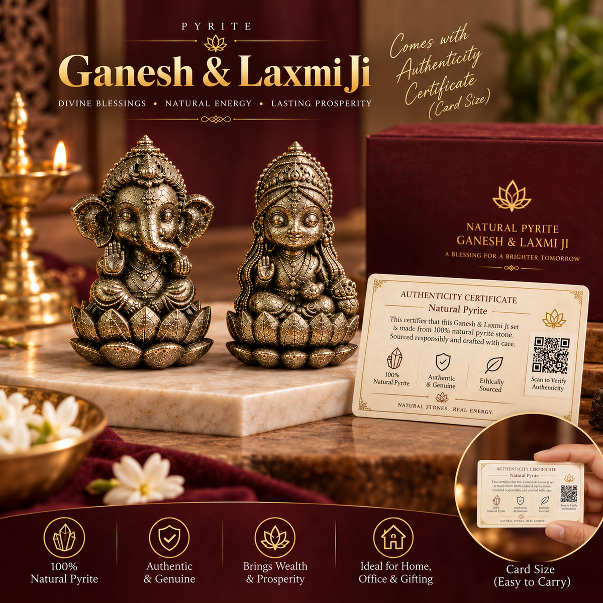 Maha Dhanyog Combo - Pyrite Laxmi & Ganesh Ji