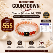 Taurus (वृषभ राशि) Zodiac Sunstone & Carnelian Bracelet.