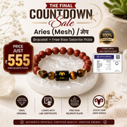 Aries (मेष राशि) Zodiac Red Jasper & Tiger Eye Bracelet.