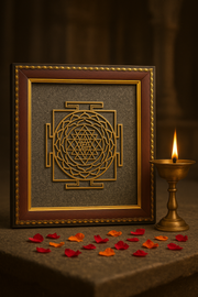 Sri Yantra On Pyrite Frame