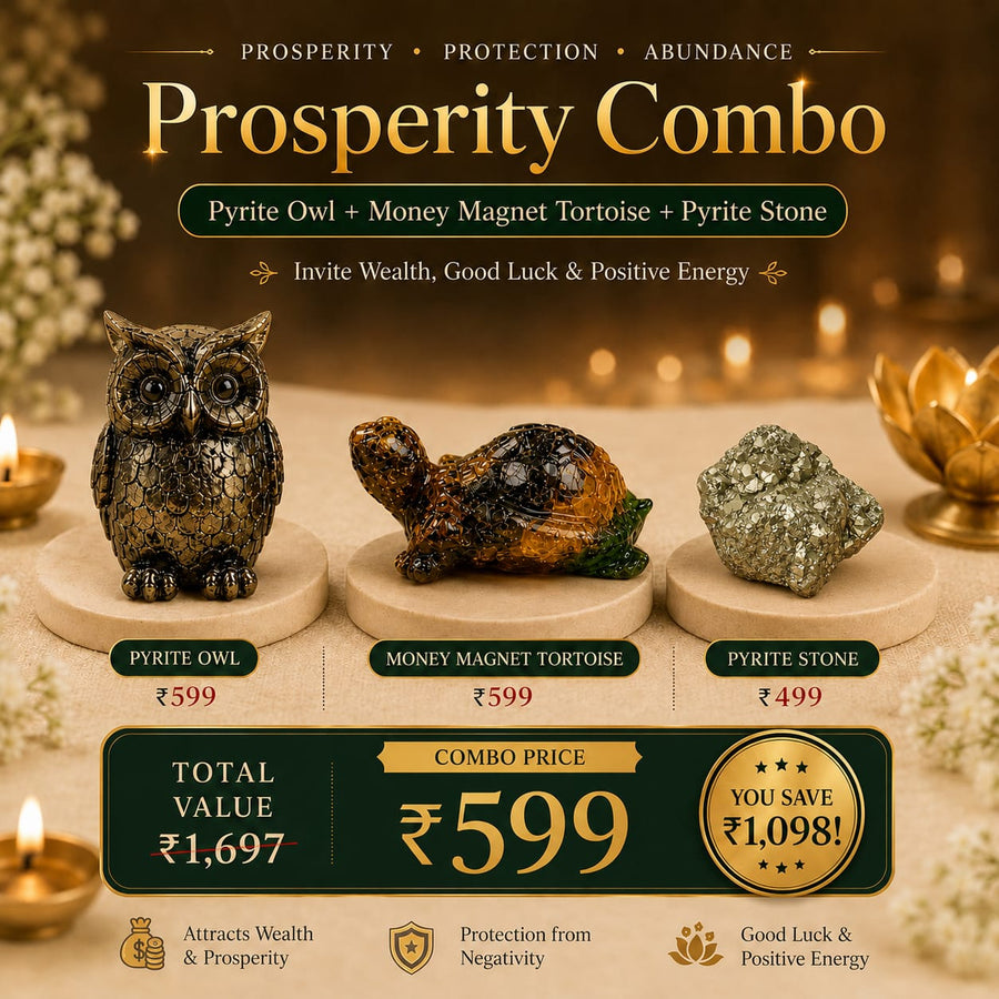 Prosperity Combo – Pyrite Owl, Money Magnet Tortoise & Pyrite Stone