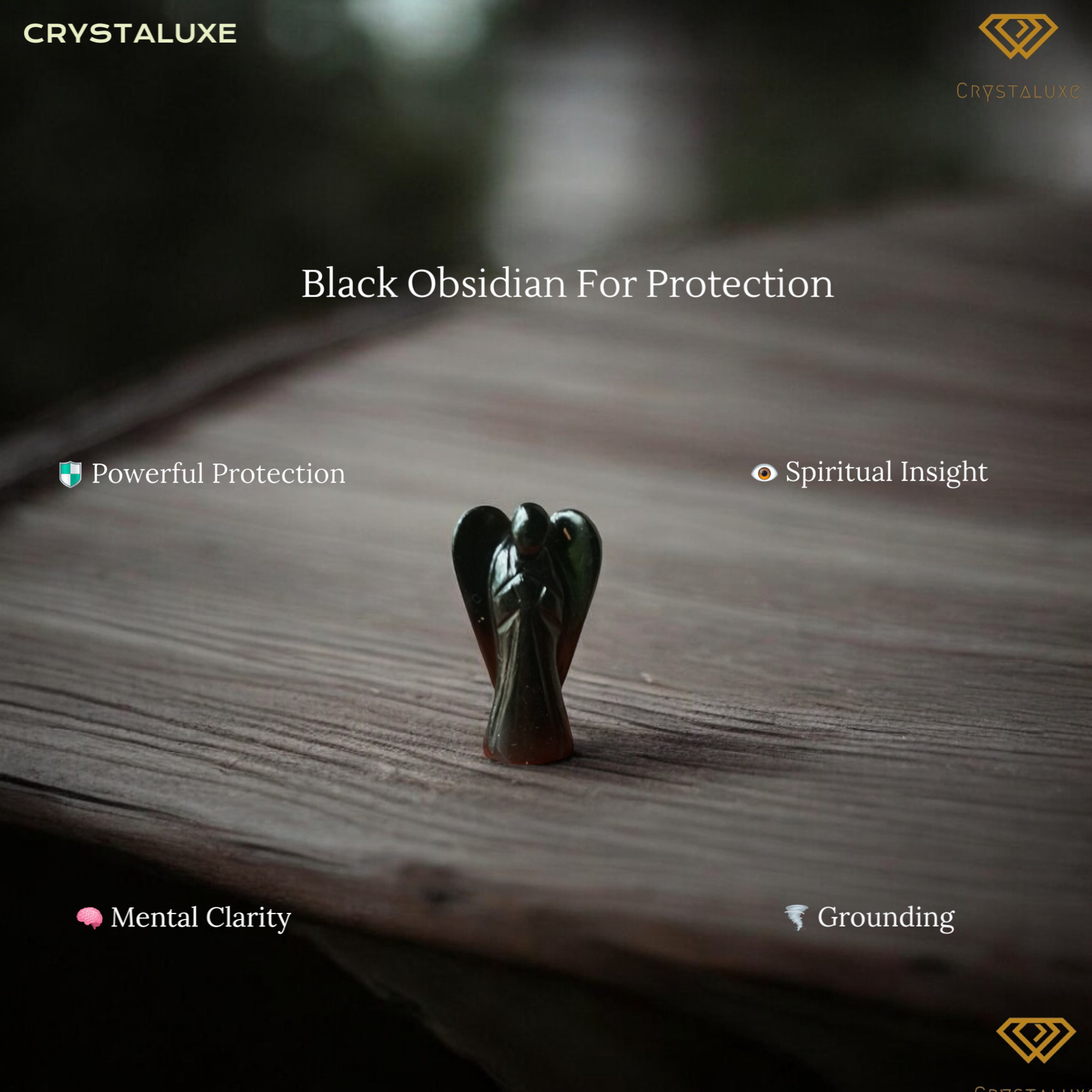 Black obsidian angel