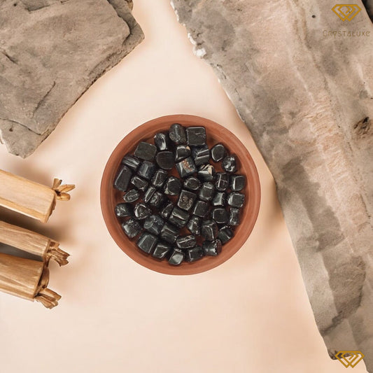 Black Tourmaline Tumble stone ( Pack of 3)