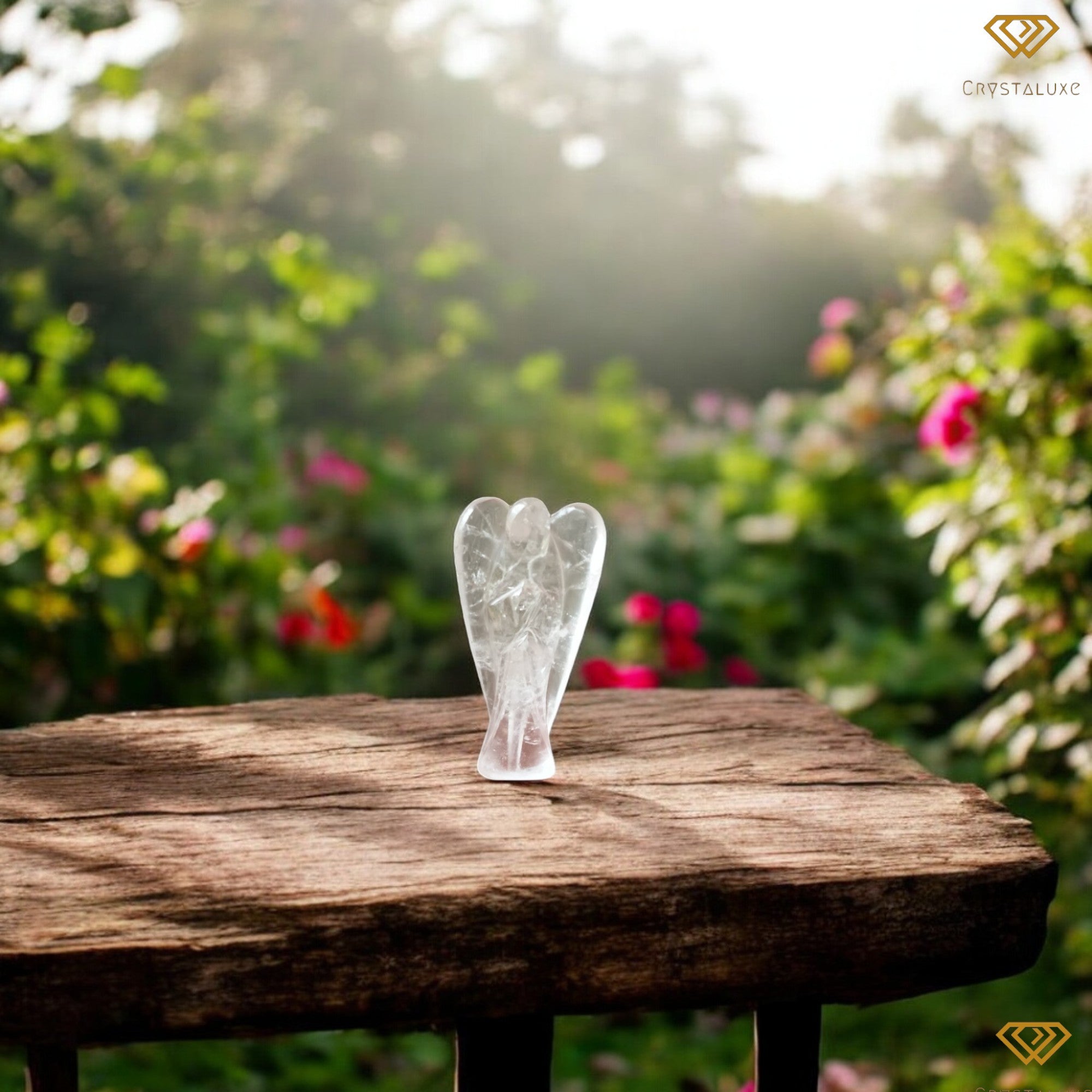 Clear quartz angel