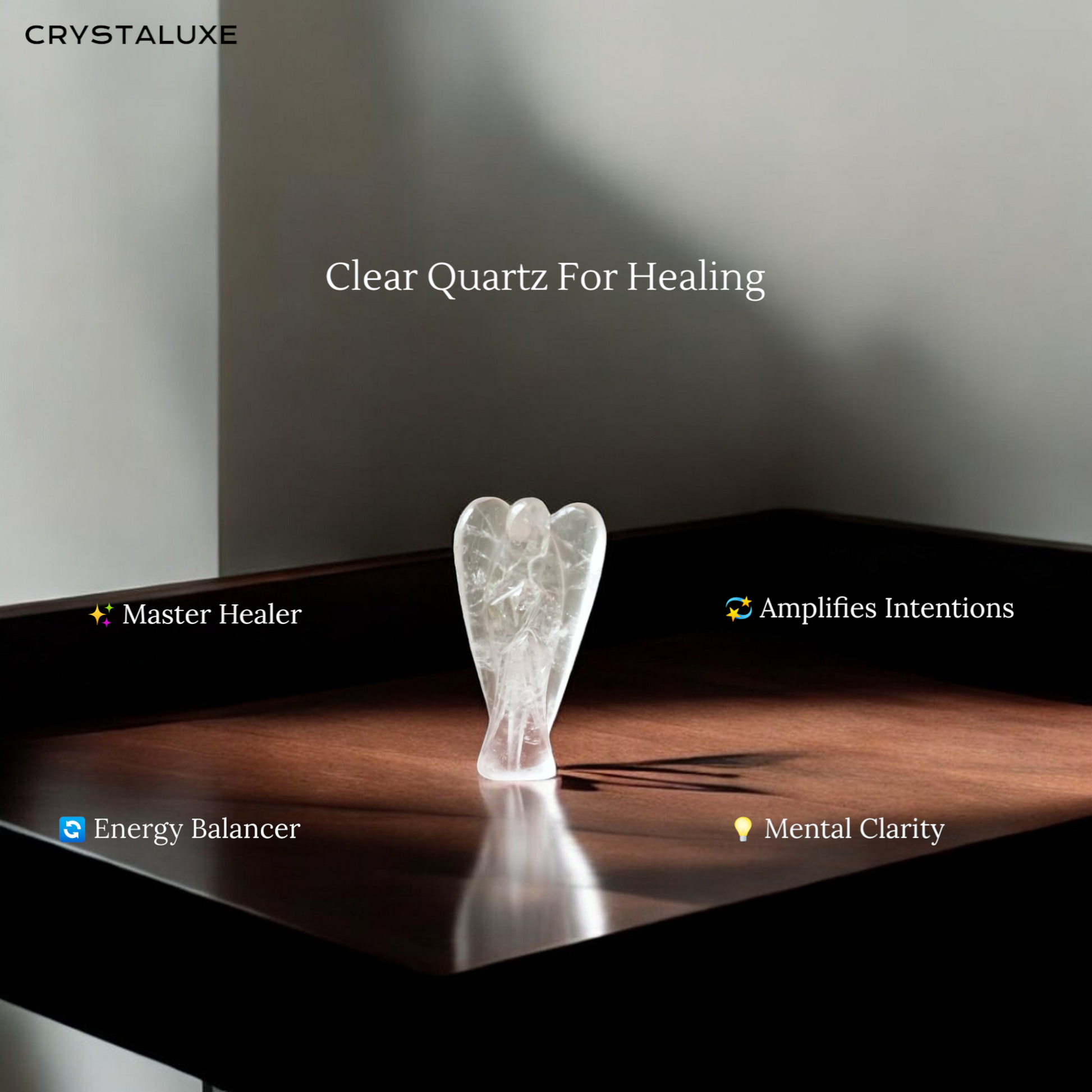 Clear quartz angel