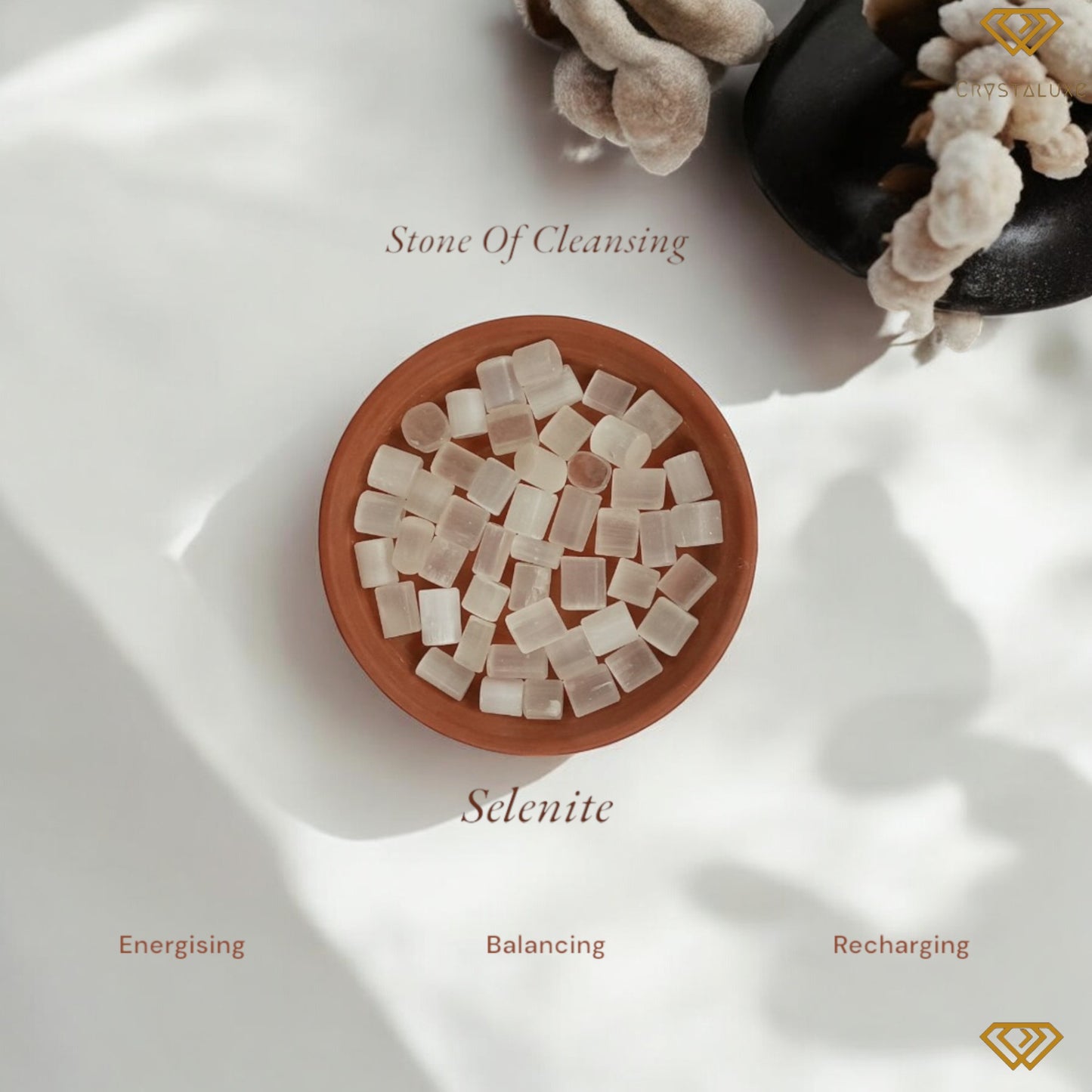 Selenite tumble stone ( Pack of 3)